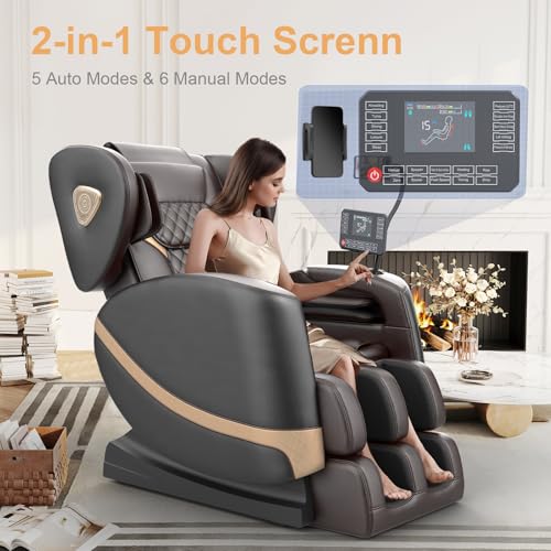 FURNIMAT Zero Gravity Massage Chair - 14 Shiatsu Rollers & 10 Airbags