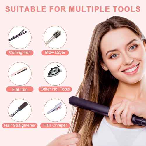 AMIJEAL Oversize Silicone Heat Resistant Mat for Hair Tools, Curling Iron Mat, Hot Tools Holder, Portable Flat Iron Hair Straightener Pad Cover for Travel Vanity Salon(14.2" x 11.0")