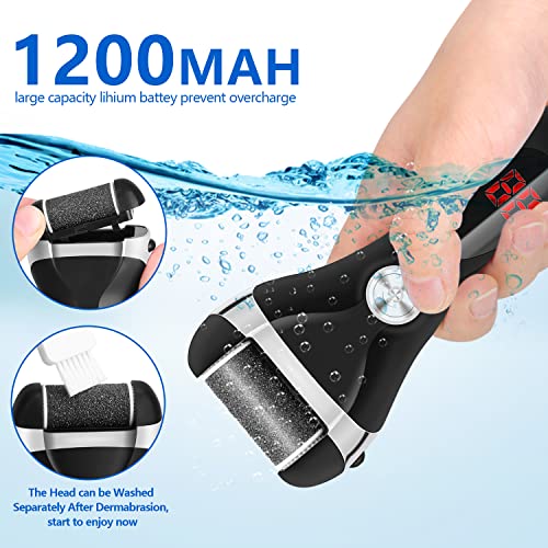 Electric Foot Callus Remover Kit with Rechargeable Battery & 3 Roller Heads for Dead Skin Removal
