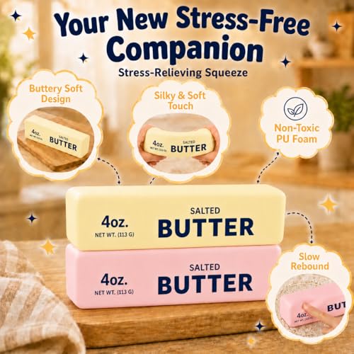 KIDATOY 2PCS Butter Stress Relief Squishy Toys - Soft Foam Fidget