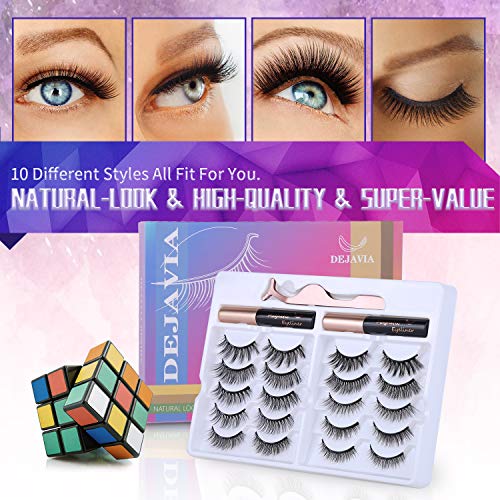 Magnetic Eyelashes Kit with Eyeliner - 10 Pairs 3D Natural Look