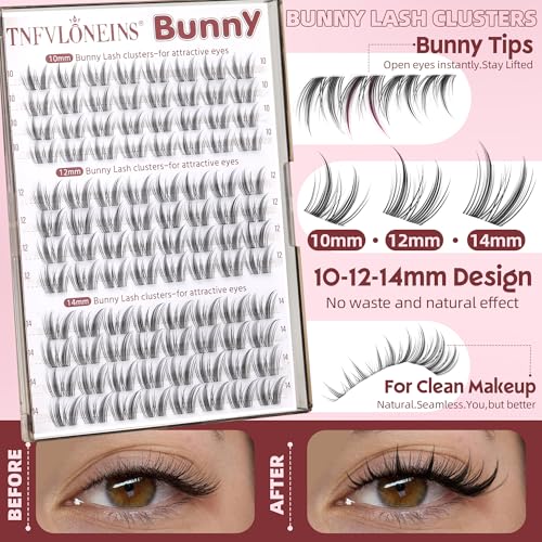 Bunny Lash Clusters - Natural Manga Eyelash Extensions 10-14mm