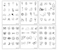 Cute Kawaii Temporary Tattoo Stickers - 6 Sheets Black Designs