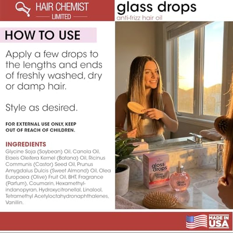 Hair Chemist Gloss Drops Anti-Frizz Hair Oil - 3.38 oz