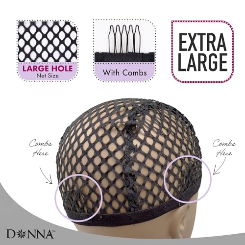 DONNA XL Crochet Wig Cap with Combs – Breathable Mesh
