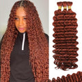 350 Burgundy Boho Human Braiding Hair 120g Deep Wave