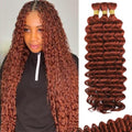 Aailvmey 14 Inch Burgundy Curly Boho Human Hair for Braiding - 3 Bundles, No Weft