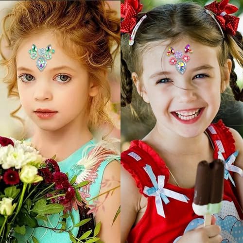 16 PCS Rainbow Face Gems Rhinestone Sticker Makeup