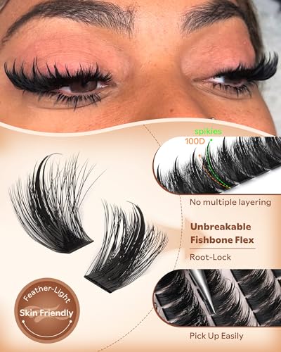 Goddvenus Manga Lash Clusters D Curve 12-18mm Wispy Eyelash Extensions