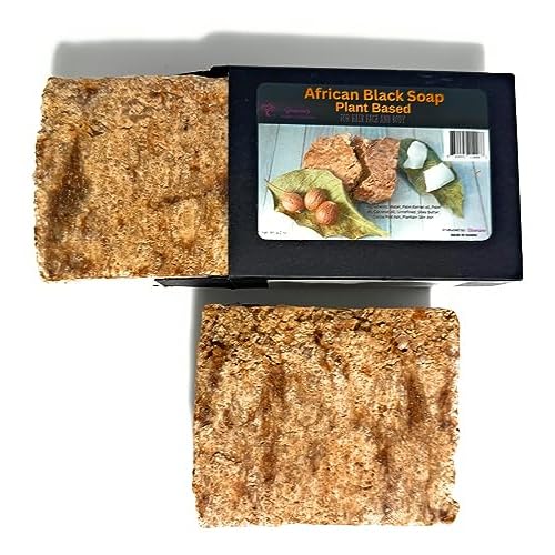 Authentic African Black Soap Bar: Skincare - Plant-based - from Ghana, West Africa - 2 Pack