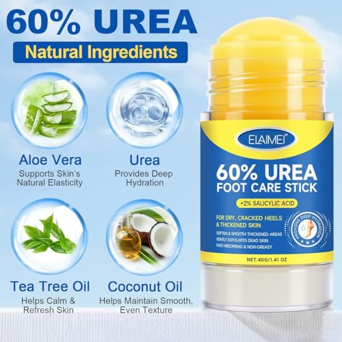 60% Urea Cream Stick with 2% Salicylic Acid Foot Balm - 2 Pack (1.4 oz)
