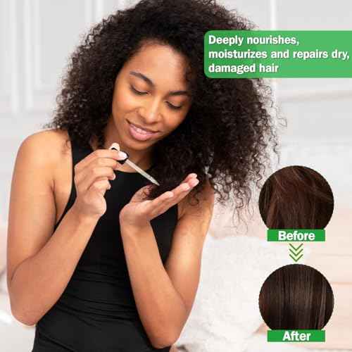 Jamaican Black Castor Oil - Organic Cold Pressed Black Castor Oil in Unrefined Glass Bottles for Hair Growth, Eyebrow Nourishment, Skin Care,and Belly Fat
