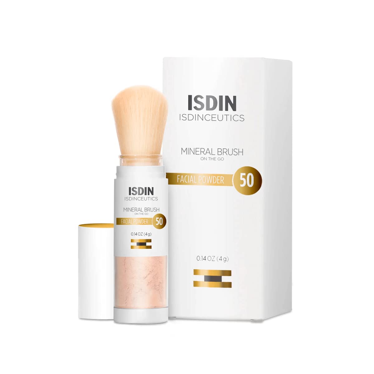 ISDIN Mineral Brush Powder, Facial Pollution and Blue Light Protection, a Complement to your Sun Care Routine, Suitable for Sensitive Skin