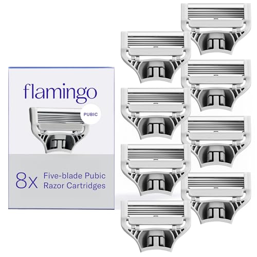 Flamingo Pubic Women's Pubic Razor Refill Cartridges, 8 Women's Razors for Shaving Bikini Line