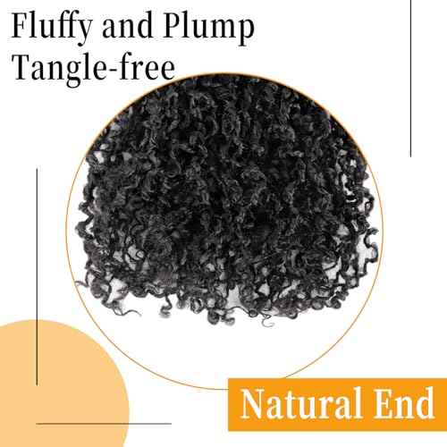 8 Inch Pre-Looped Yanky Twist Crochet Hair, 30 Strands/Pc, Mini Passion Twists, Senegalese Braiding Hair (Natural Black, 8 Pcs/Pack)