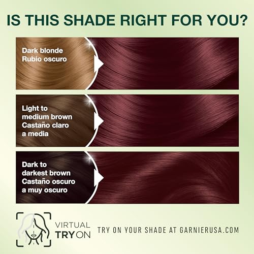 Garnier Nutrisse Ultra Crème Hair Color 56 Sangria Auburn, 2-count kit with 100% Gray Coverage