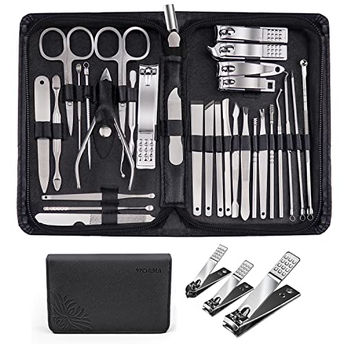 30-Piece Stainless Steel Manicure Set with Travel Case