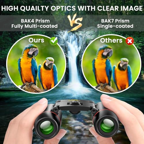 POLDR 12X25 Compact Pocket Binoculars for Adults & Kids