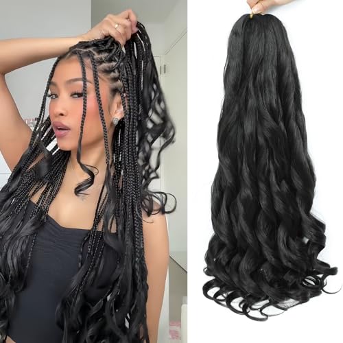 French Curl Braiding Hair 24 Inch 8 Pack Pre-Stretched Crochet