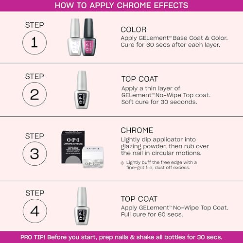 OPI Chrome Effects Mirror-Shine Nail Powder for Gel Polish with Applicator