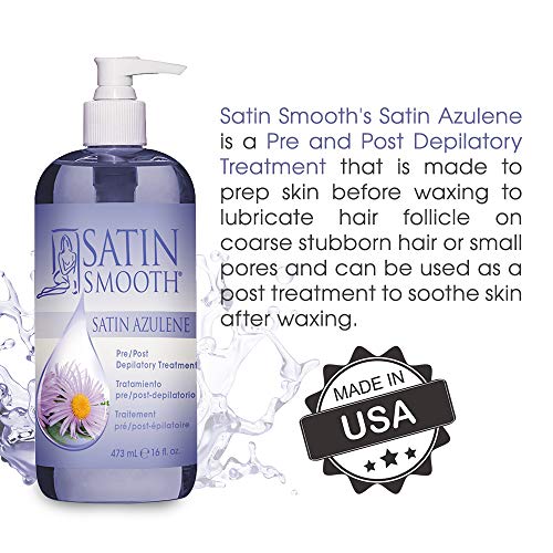 Satin Smooth Azulene Pre & Post Depilatory Treatment 16 oz - Soothes & Prepares Skin for Waxing