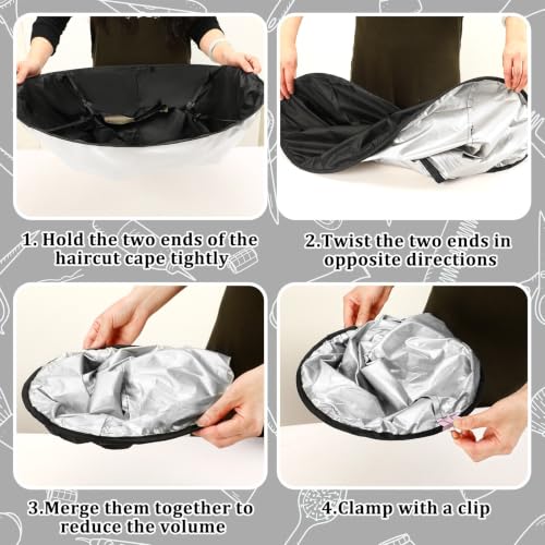 FEBSNOW Foldable Hair Cutting Cape with Reverse Umbrella for Adults & Kids