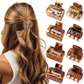 8 Pack Small Hair Clips for Women Girls, Square Claw & Stylish Hair Barrettes