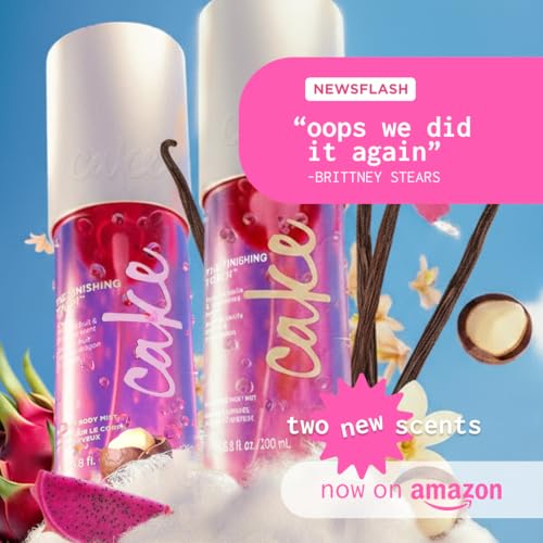 Cake Beauty Hair and Body Mist Bundle, The Finishing Touch- Gourmand Fragrances ? Pistachio, Salted Caramel, Vanilla & Pink Dragon Fruit Scents- Infused with Vitamin E and Argan Oil 3 Pack