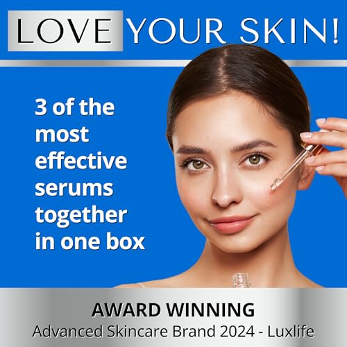 FACIAL SERUMS SKIN CARE SET ? VITAMIN C Serum for Face with Niacinamide - RETINOL with Vitamin E ? HYALURONIC ACID Serum with Aloe Vera - Brightening, Hydrating, Renewing, Anti Aging by DERMAWORKS