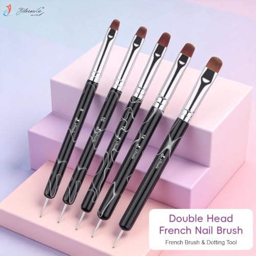 French Nail Brush 2-in-1 with Dotting Tool for Manicure