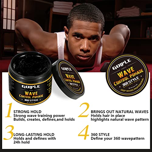 Natural Wave Pomade for Men - Water-Based Hair Cream 4oz
