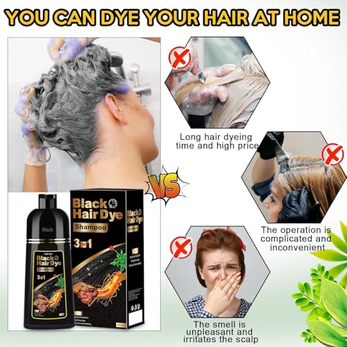 Hair Dye Shampoo 3-in-1 for Gray Hair - Natural Herbal