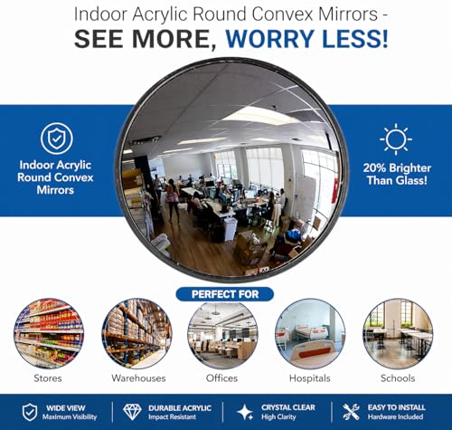 12" Acrylic Convex Mirror - Wide Angle Security Mirror