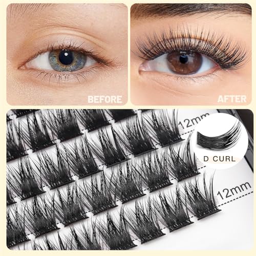D Curl Cluster Lashes 120 Mixed 10-14mm - Eyelash Extensions