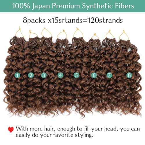 Agstgla 10 Inch Pre-Looped Curly Crochet Hair 8 Pack - Model 30#