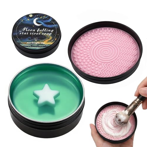 Makeup Brush Cleaner Soap with Silicone Pad | 2-in-1 Deep Clean