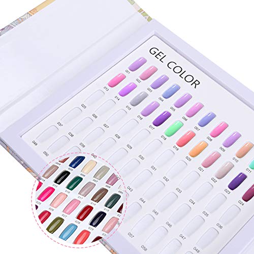 Noverlife 120 Nail Colors Display Book with 120 False Nail Tips, Nail Art Samples Color Swatches Cardboard, Nail Gel Polish Display Chart Nail Design Showcase for Manicure Salon Studio