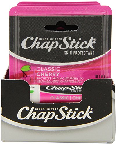 ChapStick Classic (24 Blister Packs of 1 Stick, 24 Total Sticks, Cherry Flavor) Skin Protectant Flavored Lip Balm Tube, 0.15 Ounce Each,24 Count (Pack of 1)