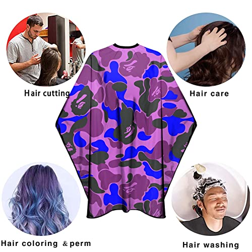 Barber Cape for Adults Haircut Salon Cape with Snaps Waterproof Hairdressing Stylist Cape Gown -63"*56"(Camouflage G)