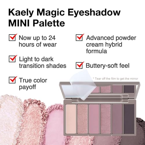 HHLTOH B-6Color Eyeshadow Palette - Nude, Pink & Mauve with Shimmer for Mature Skin, Travel Mini with Mirror 07