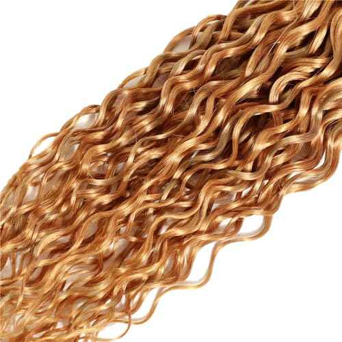 Color 27 Human Hair Bundles 27/30 Water Wave Bundles 12 12 12 Inch Huxowax Unprocessed Virgin Remy Hair Extensions Light Brown Color