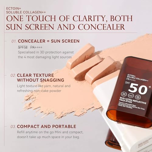 Soelegant SPF 50+ Mineral Foundation Stick for Face & Body, Hydrating Waterproof Makeup