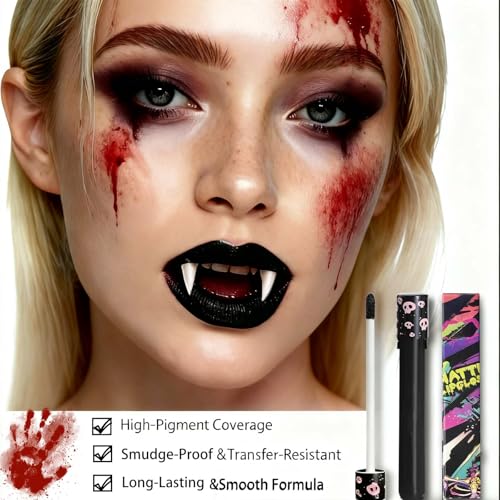 Vampire Fangs & Fake Blood Spray Makeup Set