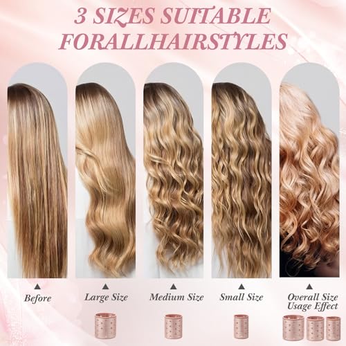 Therwen 18 Pc Aluminum Thermal Hair Rollers Set