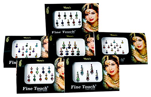 Self-Adhesive Bindis 6 Packs - 42 Pieces Multicolor