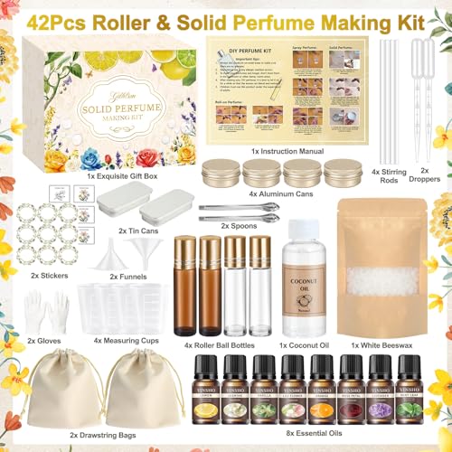 DIY Perfume Making Kit for Women & Men - Custom Solid & Roller Fragrances