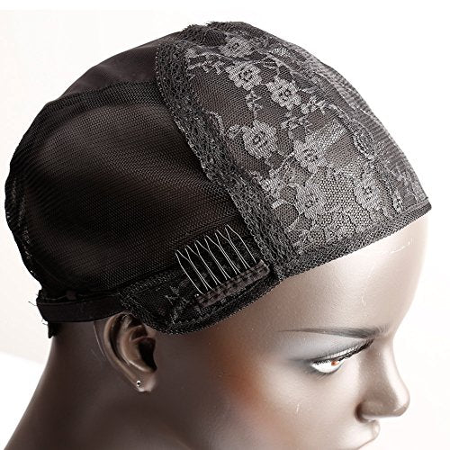 Bella Hair Glueless Wig Caps for Making Wig with Combs and Adjustable Straps Swiss Lace Black Small Size