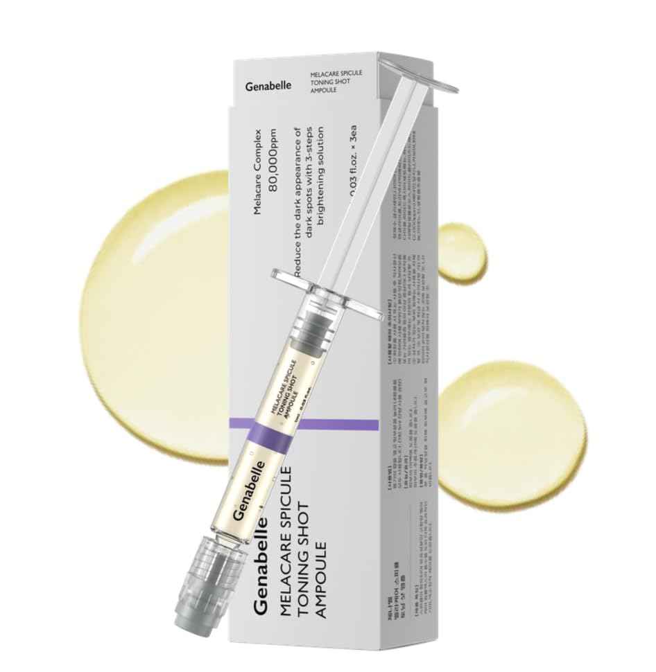 Genabelle Melacare Spicule Toning Shot Ampoule – Skin Clarifying Serum with 80,000ppm Melacare Complex – Spicule Technology for Glow, Pore Refining & Hydration – 0.03 fl oz* 3ea