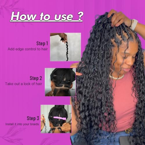 24-Inch Deep Wave Boho Braiding Hair - 100% Human Hair Bundles