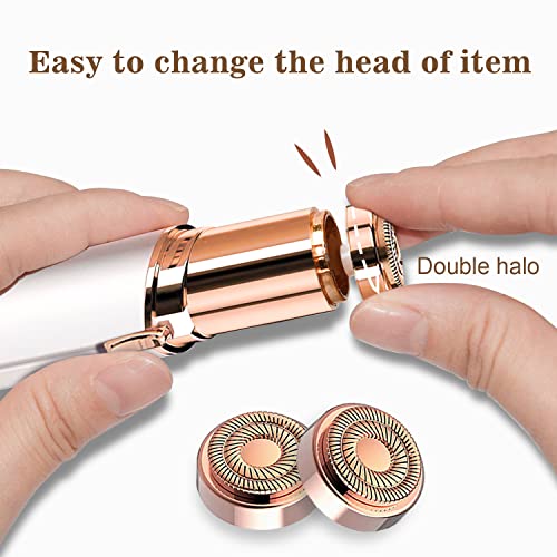 Electric Facial Hair Removal for Women with 2 Replacement Heads - Blue